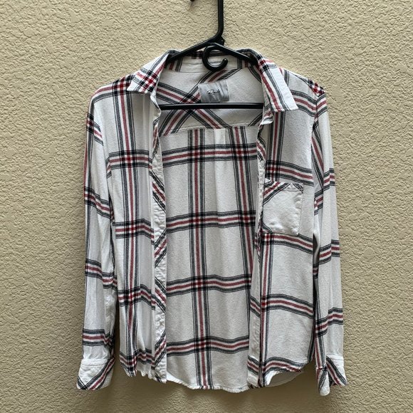 Rails Tops - Rails Plaid/Flannel White Shirt Button Down